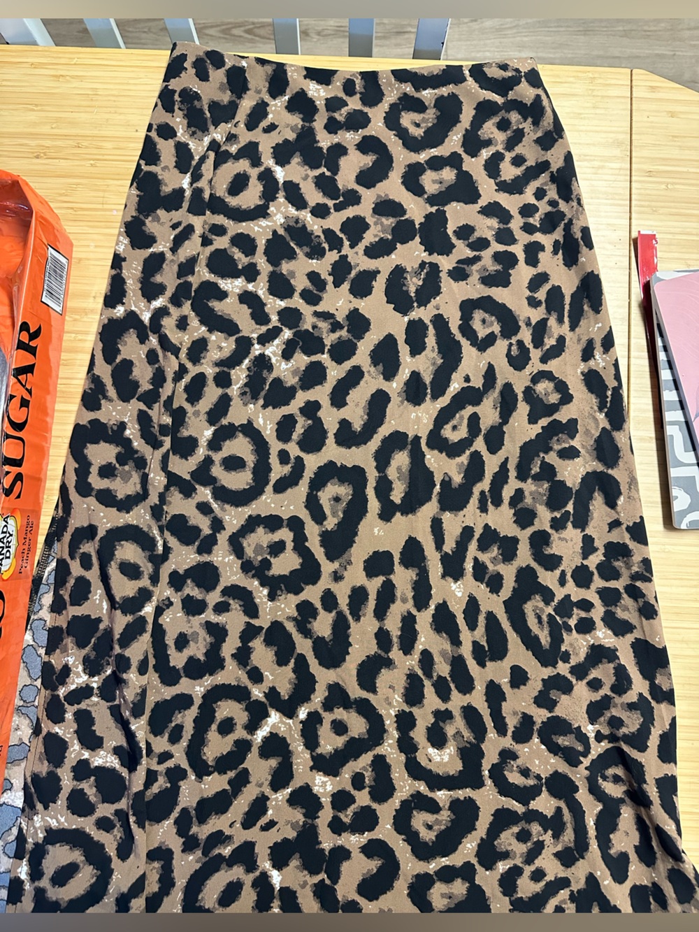 Leopard Print Midi Skirt w/ Slit
